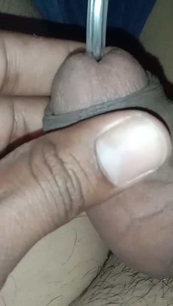 Desi tried to fold thin tubes in black genitals, but it did not happen.  What will its desi black thick coke do? like and follow me|