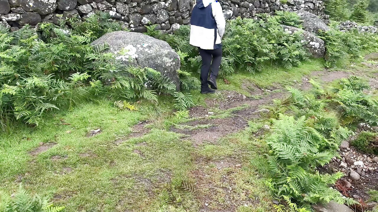 Girl can't gold her pee and pissing again outdoor, compilation
