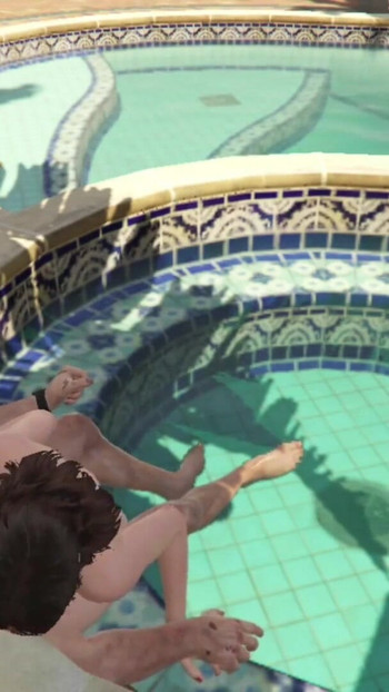 Stunning moment from "Trevor and Cheating wife amanda having sex in Pool While Husband is not there"