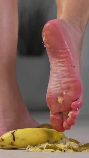 Spectacular moment from "Petite girl crushes fruits with high heels! Hot footfetish!"