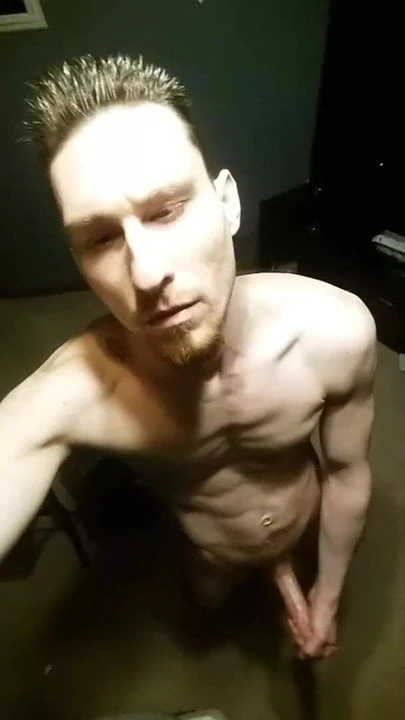 fit white guy masturbating