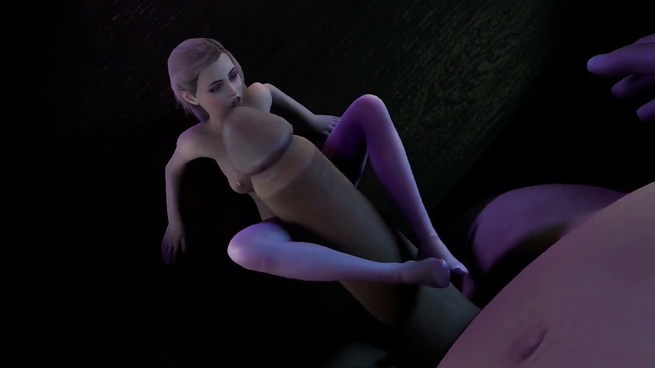Блондинка намагається зробити все можливе, щоб задовольнити член гіганта: 3d порно