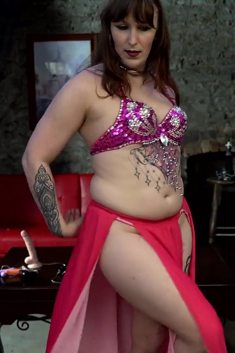 British Dildo Fuck with Red Kajira