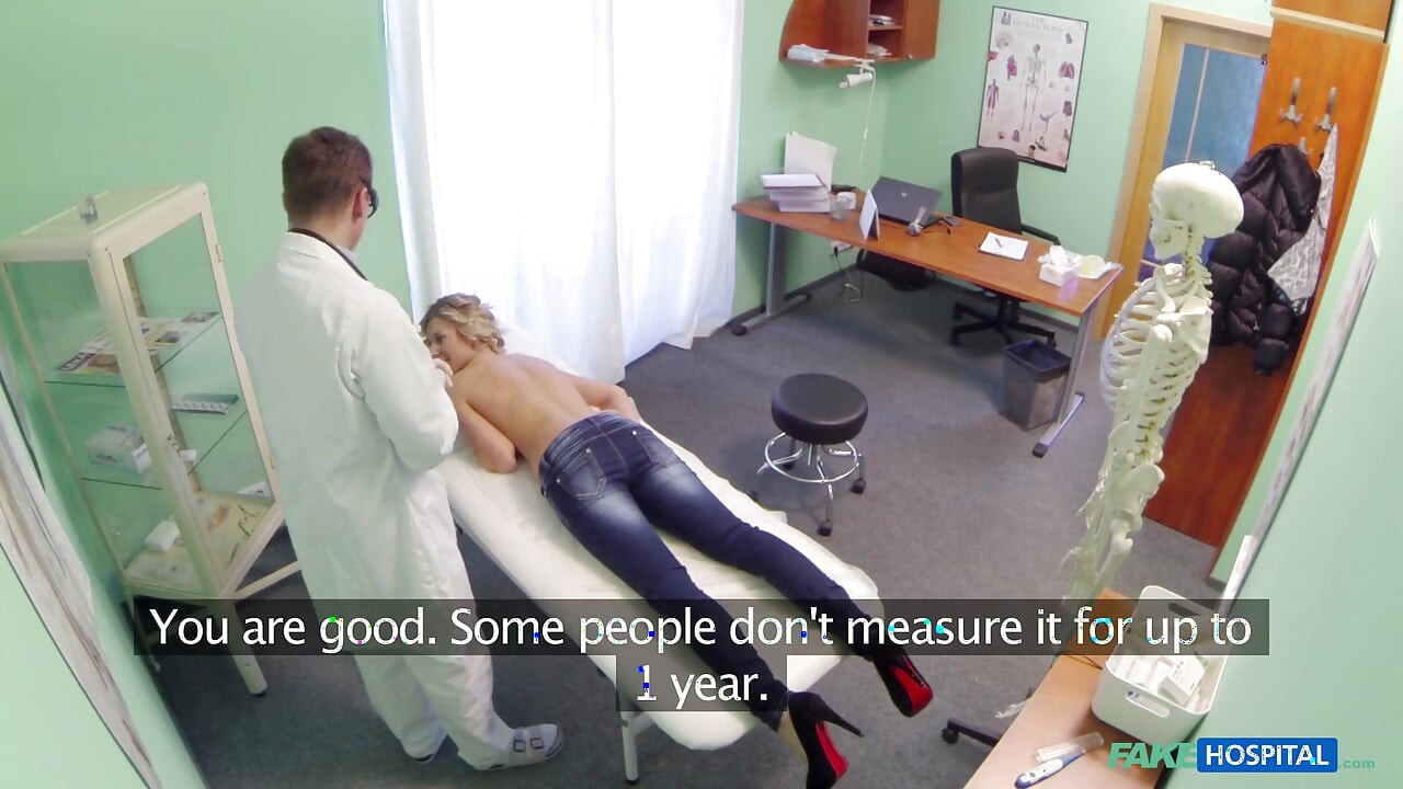 Fake Hospital- Hot Blonde Enjoys an Office Exam, Pussy Pounding & Takes a Massive Cumshot for a Big Discount