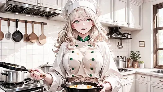 Sexy Housewife Chef Can't Hold Back After Cooking! Takes Off Apron for Wild Bedroom Cowgirl Orgasm