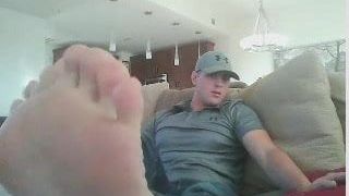 ウェブカメラでストレートの男の足＃536