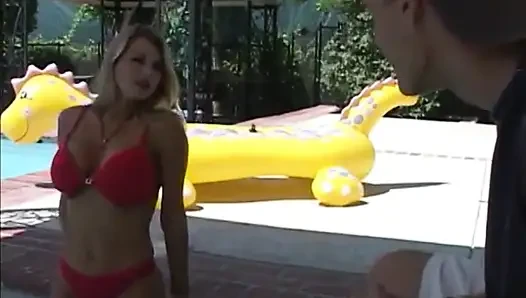 Busty whore gets pounded outdoors