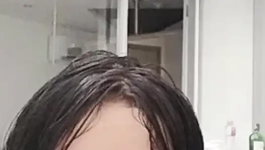 Tattooed in super jakuzy masturbates in front