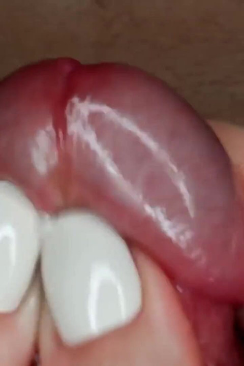 She Caresses His Frenulum and He Quickly Cums