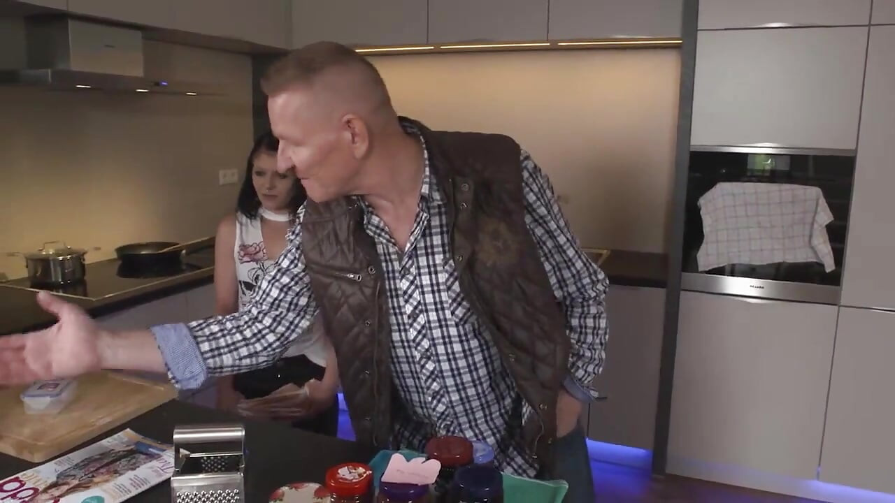 Nasty teen VS old pig!