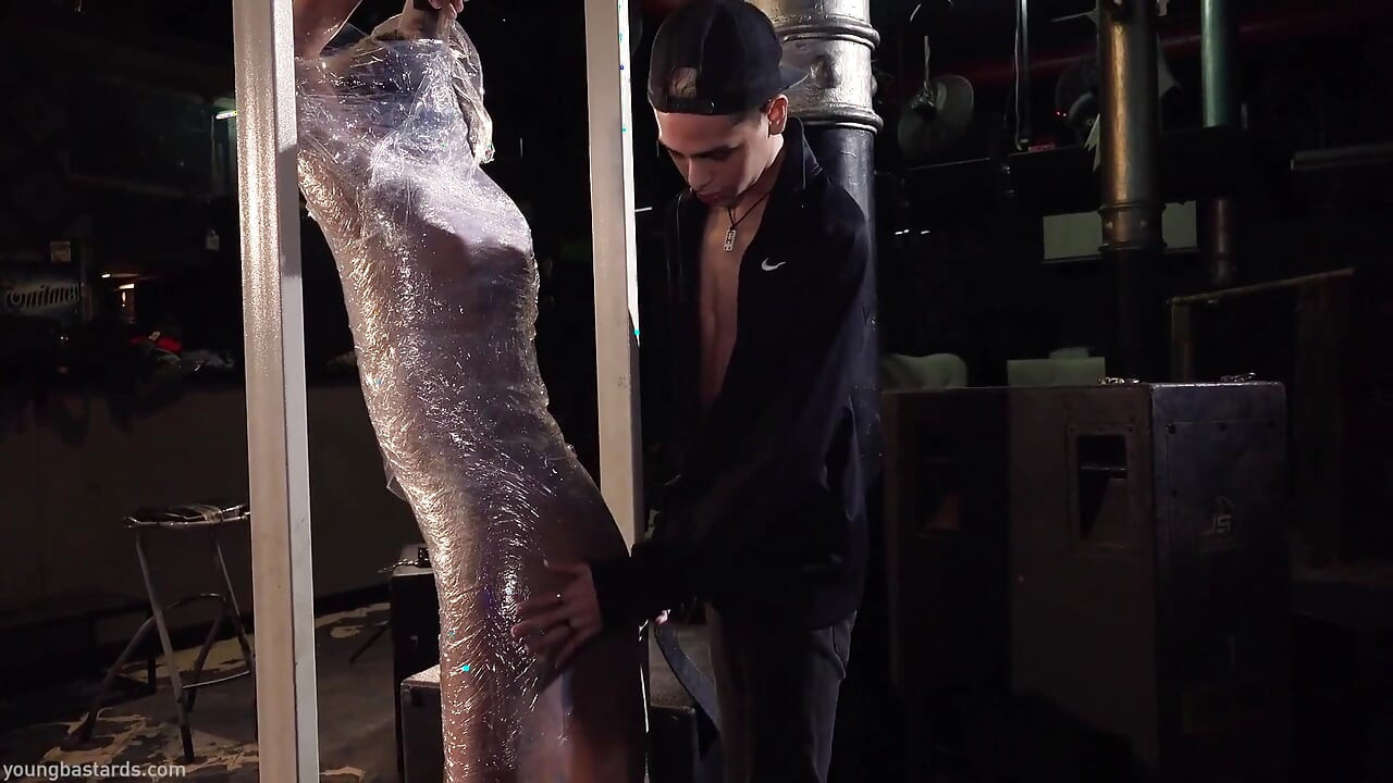Plastic Wrapped and Pumped with Cock