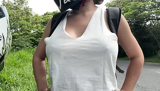 Picking up my stepdad after college to fill her pussy with milk