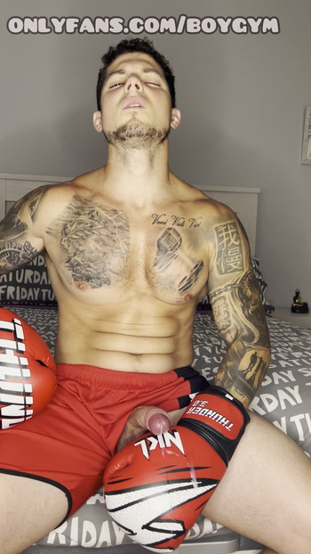 BOXER GAY🥊My Big Cock Cumming With No Touch