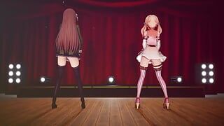 MMD R-18, anime, filles dansant, clip sexy 268
