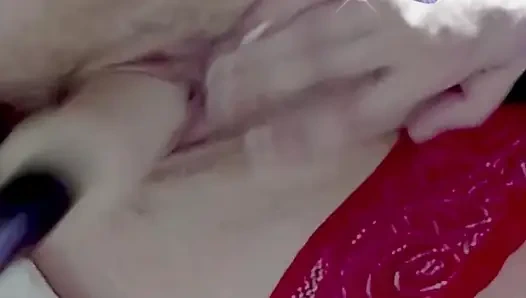 Very Wet Pussy Close-up, Vibrator on Clit, Fuck Pussy Sex Machine