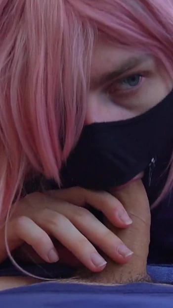 Key moment from "Cute Femboy blowing his BF's cock during a hike - NagisaIf's Adventure Blog #01"
