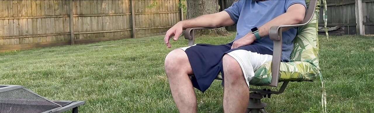 Backyard Cumshot - Jeffrey Jaxxon Jerking by the Firepit, Neighbors Outside
