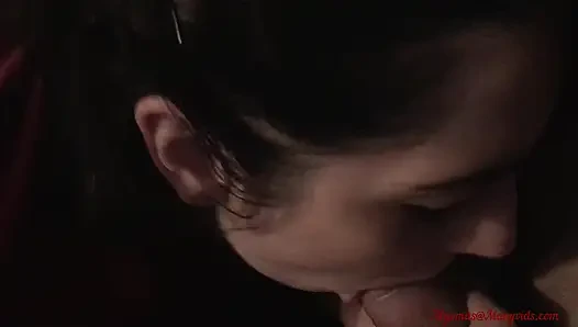 Shy Teen in Red Dress Love to Swallow.!