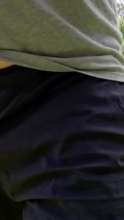 Shorts kept falling down in public exposing uncut cock. | Clip 1