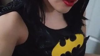 Bat gurl strokes her boner