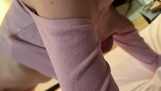 Hot stepsister caught me watching PORN with her, fucked her in a tight pussy