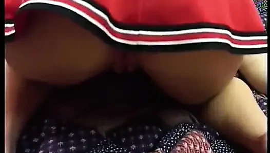 Pretty cock sucking whore dressed like a cheerleader gets stuffed full of dick