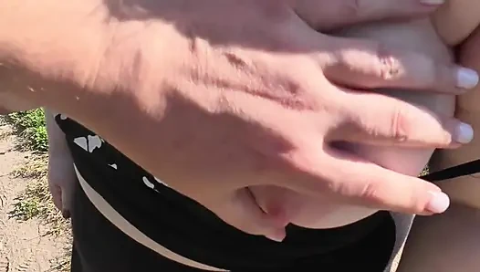 Outdoor Tits and Short Cock Sucking