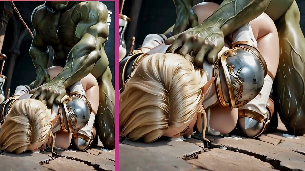 Loira elf babe recebe uma foda do pau do Orc King parte 2. Waifu Hentai Animation.