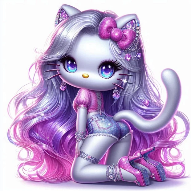 Hello Kitty A.I Art presents Diamond Star kitty performance