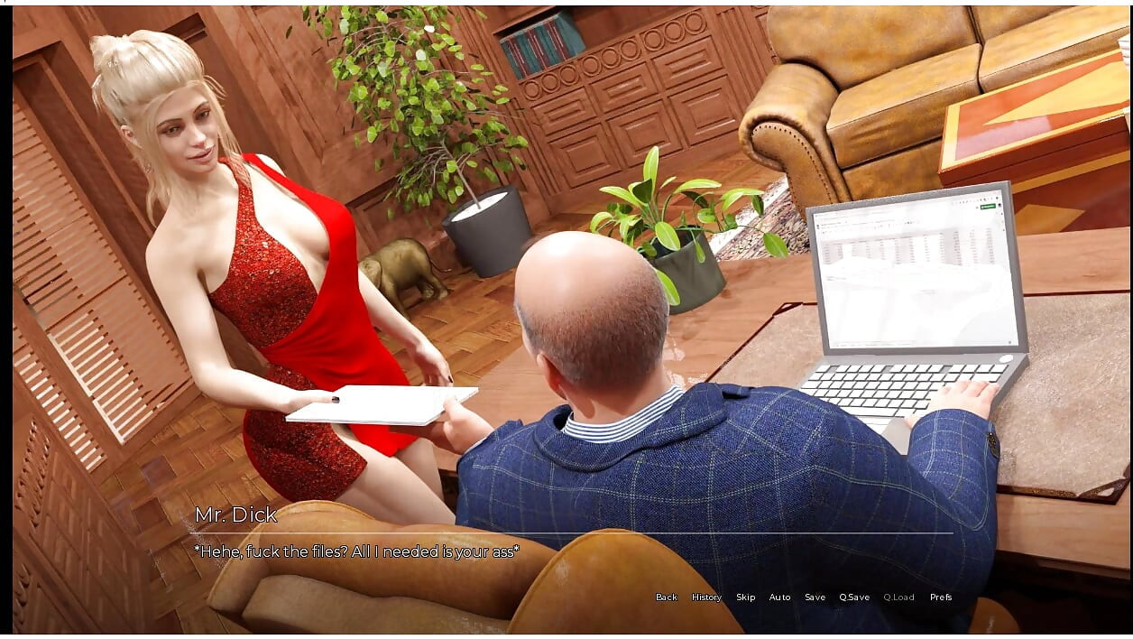 Le grimoire - gameplay - jeu de rôle - une MILF taille une pipe sous la table à son patron