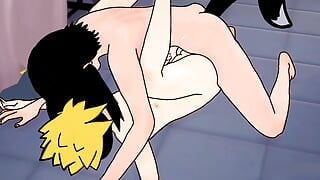 Naruto femboy heeft anale seks met hete kat 😋