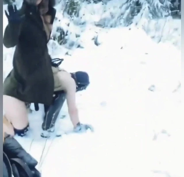 Pony slave in snow