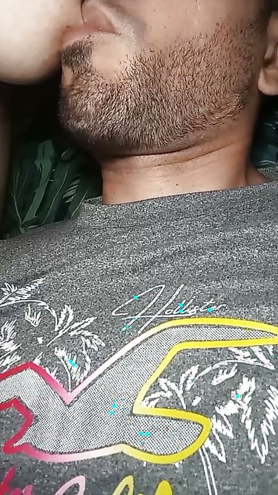 I'm a lucky guy! I always have the big natural tits drooping on my face to suck and lick her nipples