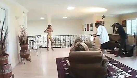 Beautiful busty Asian babe gets pounded by a big black cock