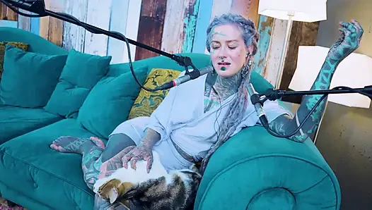 I talk about E - Empathy - ASMR podcast SFW talking goth skinny girl dreadlocks tattoo model inked girl