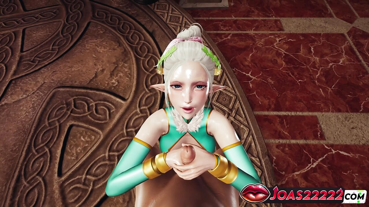 Het Prinsessa Ephildis 3D Hentai: Avrunkning Stor kuk, Glory Hole Deepthroat, Footjob strumpbyxor cumshot