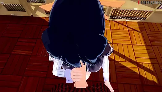 Akeno nyepong kontolku di perpustakaan umum - dxd ntr madness series