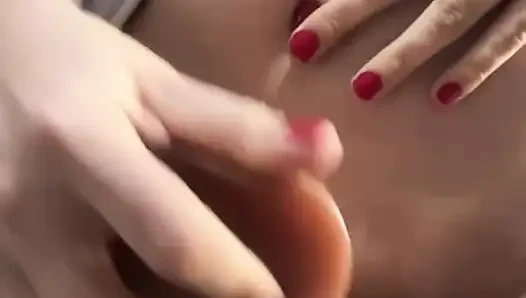 WHILE AYSUN IS WAITING FOR HER DICK, HER STEPBROTHER COMES, SHE CAN'T STAND IT, WHAT IS SHE DOING?