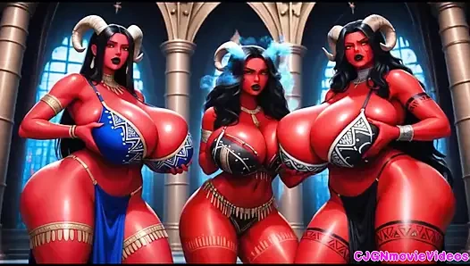 Королева демонов наказывает своих приспешных, Ai анимация