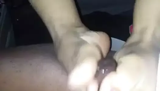 Remy RedFoot's Car Footjob