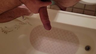 Pissing and stroking it