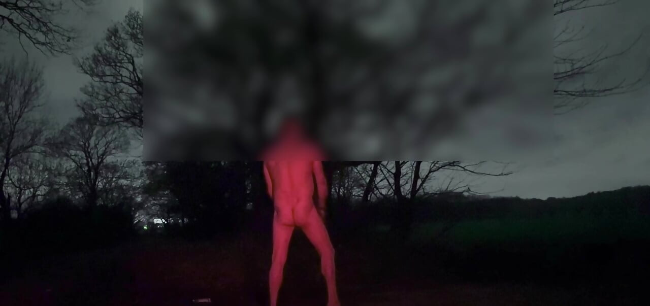 車の外で裸でオナニー、運転手が減速した