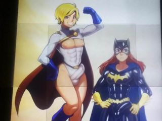 Regel 63 batgirl och powergirl cum hyllning