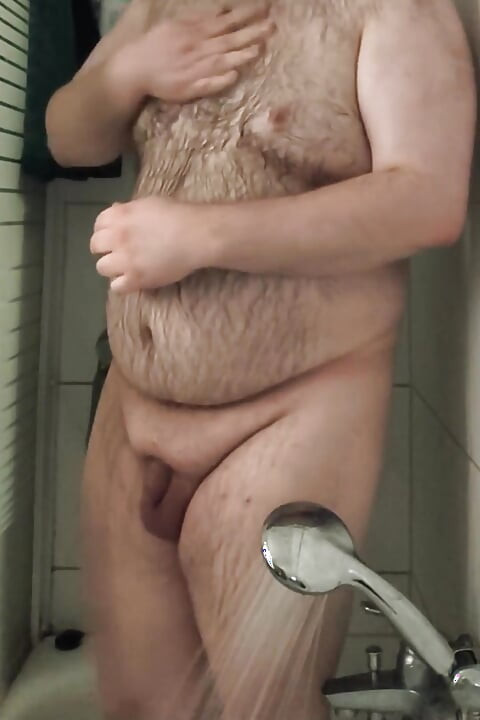 Fat Bear Taking a Shower