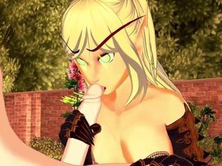 Süße Elfe macht 69 und spuckt Sperma aus. World of Warcraft Hentai