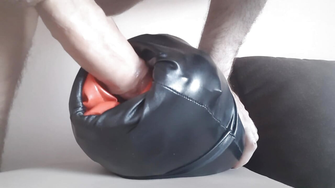 Leather pants stuffed with a leather pillow
