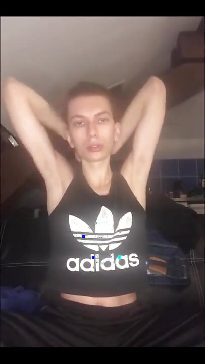 French Young Twink Jerk off While Sniffing His Sneakers Till He Cums