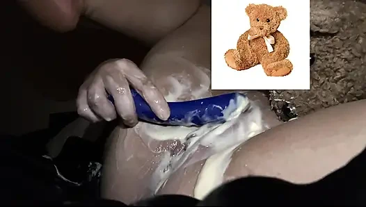 4k-ASMR YOGURT FOOD FETISH- KINKY STEPSISTER MASTURBATES WITH DILDO- CUMFLATION HENTAI-  -ARABIAN SNOWWHITE