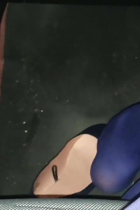 Dangling in Blue Pantyhose and Blue Flats on a Gas Station