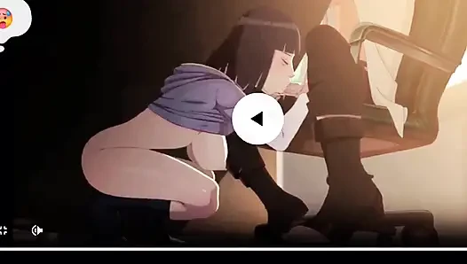 Cewek imut 2d nyepong kontol bos di bawah mejanya